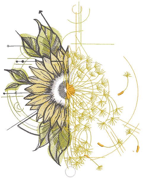 Chamomile vs Dandelion embroidery design