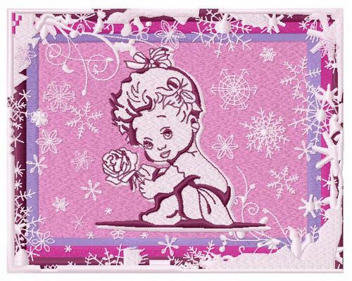 Baby girl machine embroidery design