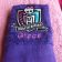 Embroidered Monster High logo design on towel
