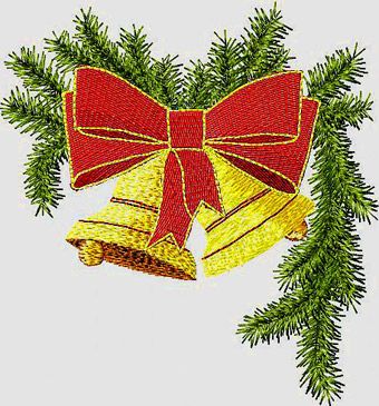 Christmas bell machine embroidery design