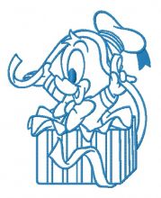 Donald with ribbon 2 embroidery design