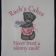 Teddy bear making cupcakes design embroidered on kitchen towel