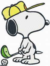 Snoopy golf embroidery design