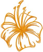 Hibiscus flower one color embroidery design