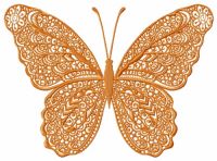 Orange lace butterfly embroidery design