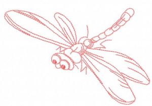 Pink dragonfly embroidery design