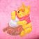 Winnie Pooh with bag desing on towel embroidered