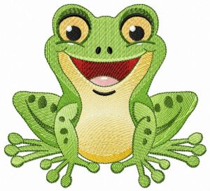 Laughing frog embroidery design