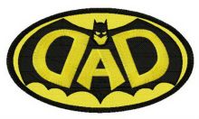 DAD Batman oval badge embroidery design