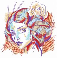 Lamenting Lady embroidery design