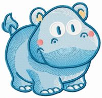 Tiny hippo 2 embroidery design