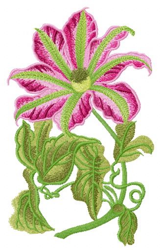 Clematis machine embroidery design