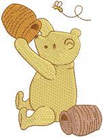 Diseño de bordado gratis de ollas vacías de Winnie the Pooh.
