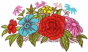 Garden bouquet embroidery design
