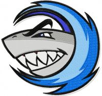Shark mascot embroidery design