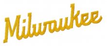 Milwaukee Brewers wordmark logo embroidery design