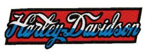 Harley-Davidson retro style wordmark logo embroidery design