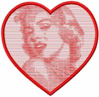Marilyn Monroe heart free embroidery design