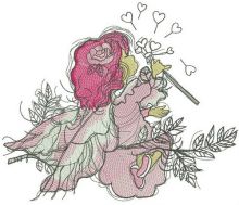 Tender fairy embroidery design