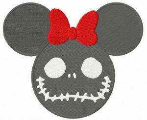 Minnie Mouse Halloween horror embroidery design
