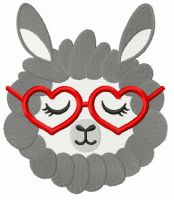 Sleepy llama embroidery design