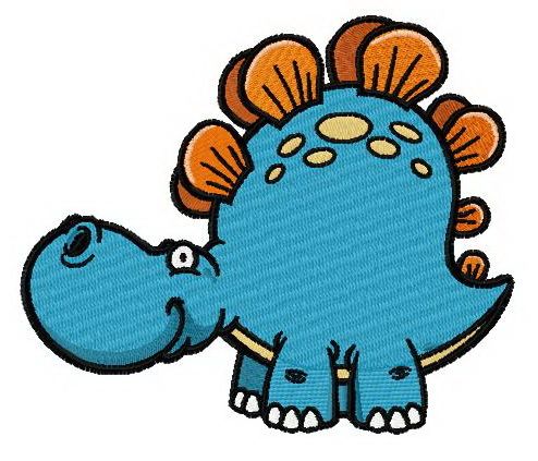 Cute stegosaurus machine embroidery design