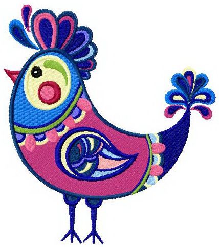 Fantastic hen machine embroidery design