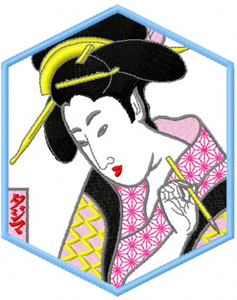 geisha machie embroidery design