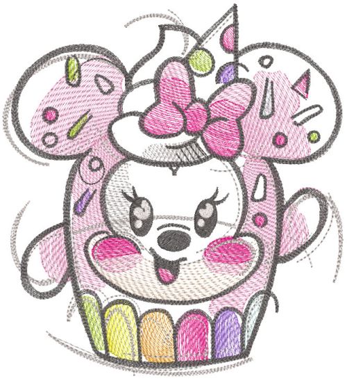 Minnie mouse sweet embroidery design