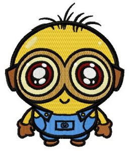 Chibi minion embroidery design