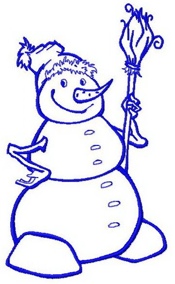 Happy snowman 6 machine embroidery design