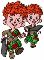 Hubert and Hamish embroidery design