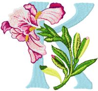 Iris Letter K embroidery design