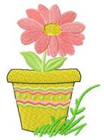 Flower pot free embroidery design