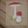 Amanita muscaria design on table cloth embroidered
