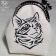 Small romantic wallet with muzzle tribal cat free embroidery