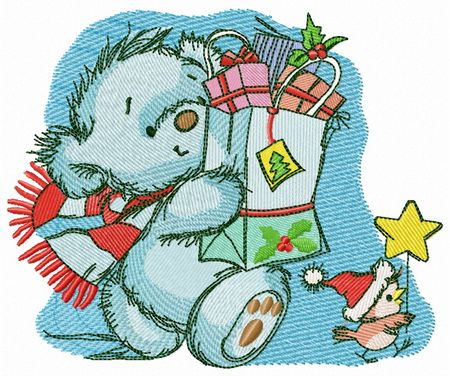 Shopping before Christmas machine embroidery design
