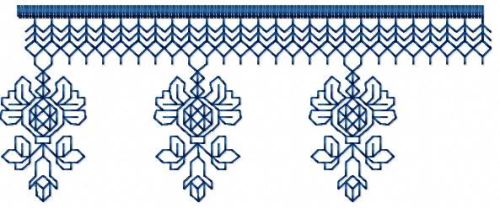 Border blue free embroidery design