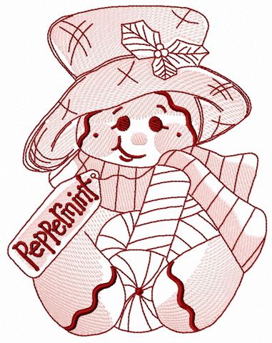 Peppermint gingedbread man 2 machine embroidery design