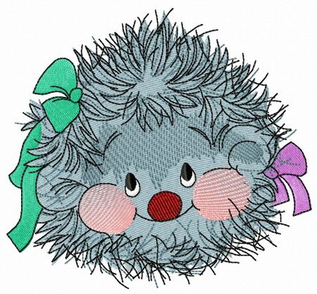 Hedgehog girl machine embroidery design