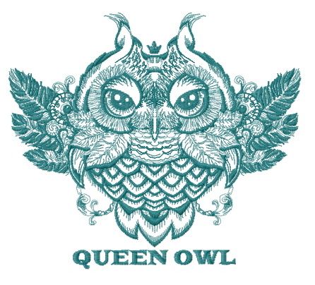 Queen owl machine embroidery design