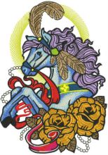 Circus horse embroidery design