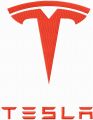 Tesla Motors logo embroidery design