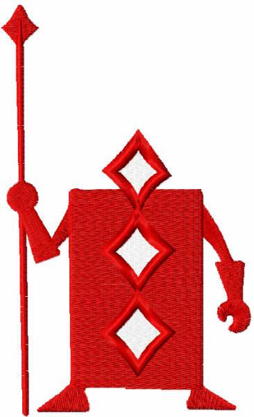 Guard red diamond embroidery design