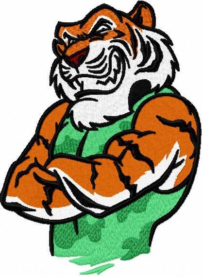 Tiger mascot embroidery design 7