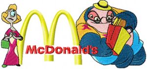 Dr. Jumba Jookiba and McDonalds Logo embroidery design