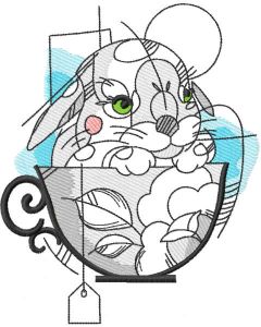 Bunny tea cup sketch