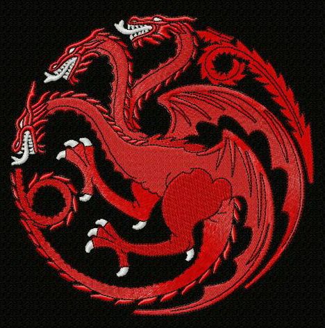 House Targaryen logo machine embroidery design