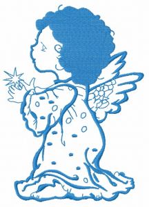 Angel with star 3 embroidery design