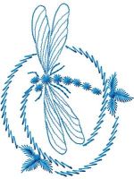 Blue dragonfly free embroidery design